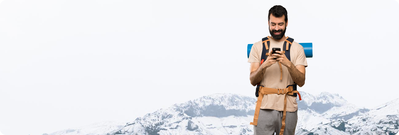 Traveler with phone