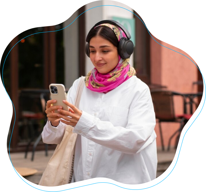 Traveler with phone