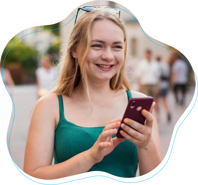 Traveler with phone