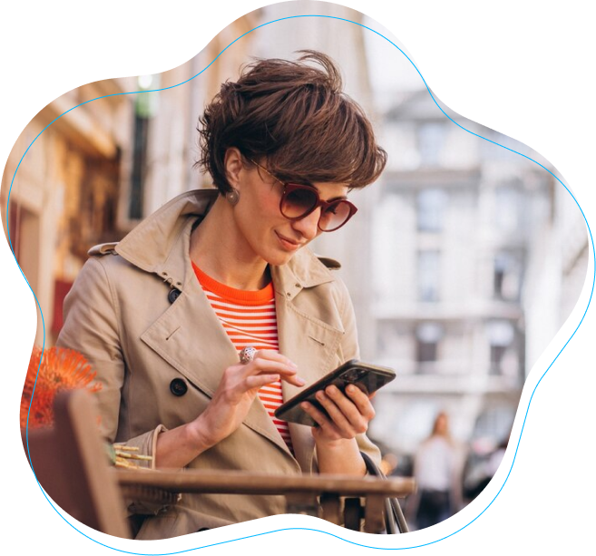 Traveler with phone