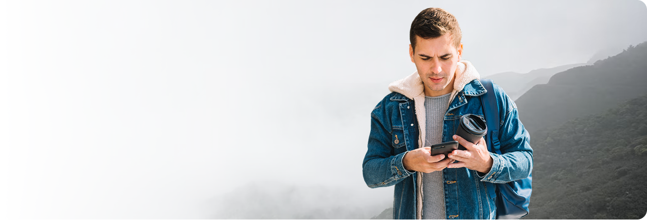 Traveler with phone