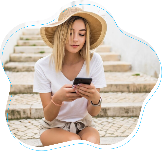 Traveler with phone
